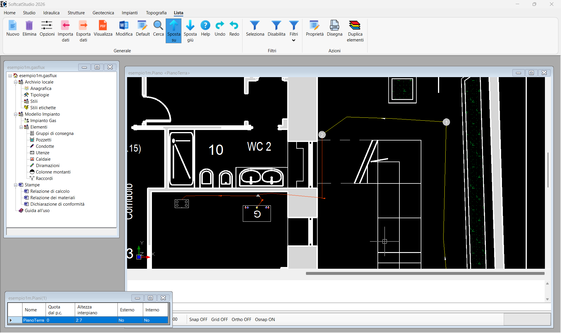 GasFlux software impianti gas con modellazione e viste 3D