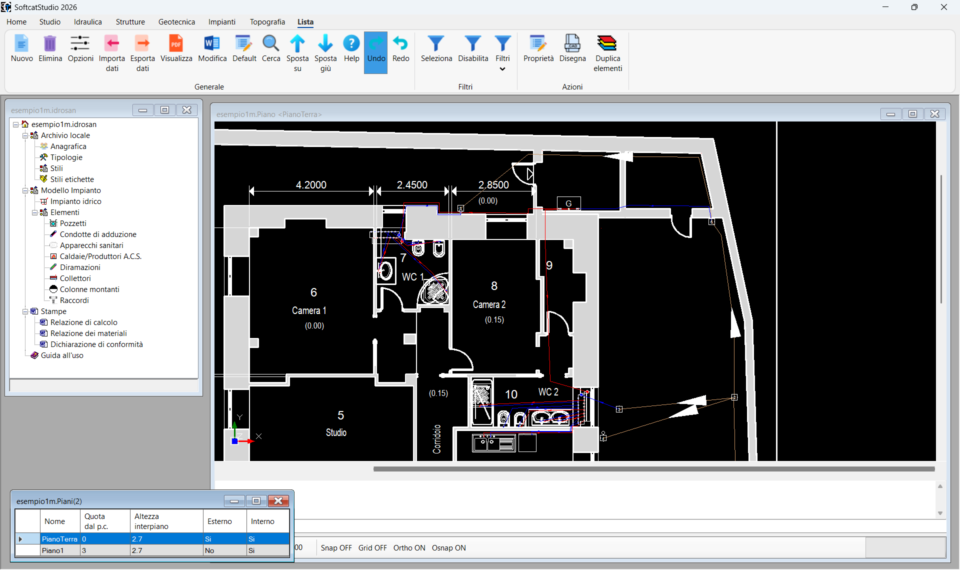IdroSan software impianti idrico sanitari per reti di adduzione