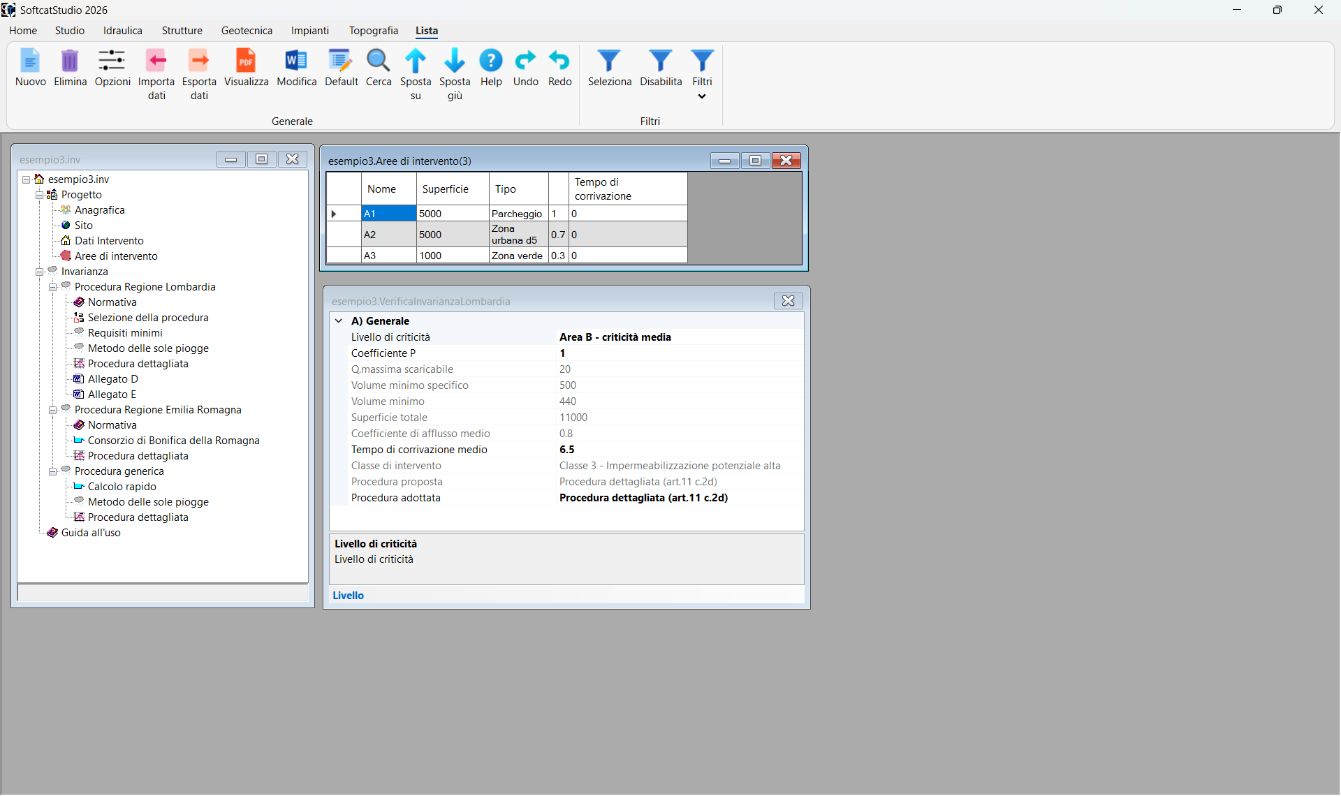 Invarianza software SofTCat per invarianza idraulica e idrologica